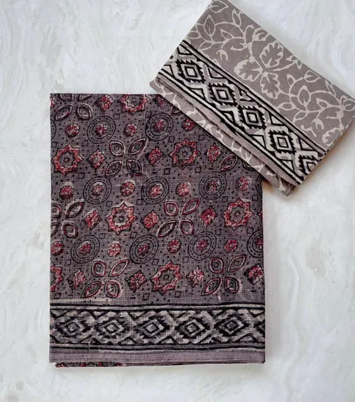 Traditional Handcrafted Bagru Print Kota Sarees